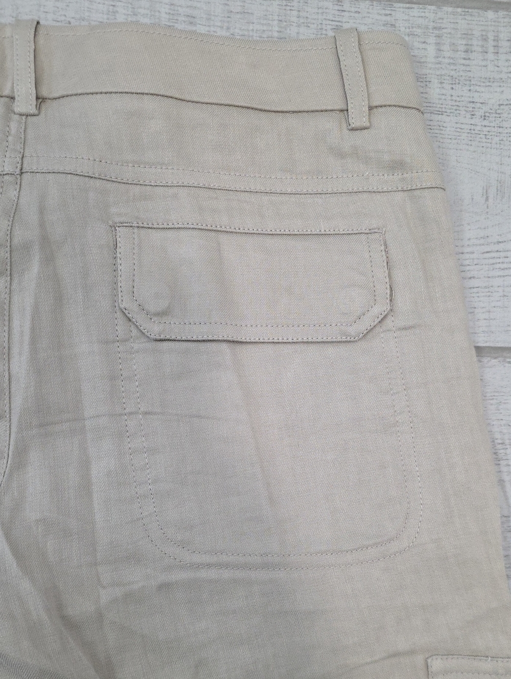 Vince Khaki Linen Blend Joggers Women's Size 0 Stretch Light Tan - Picture 12 of 12
